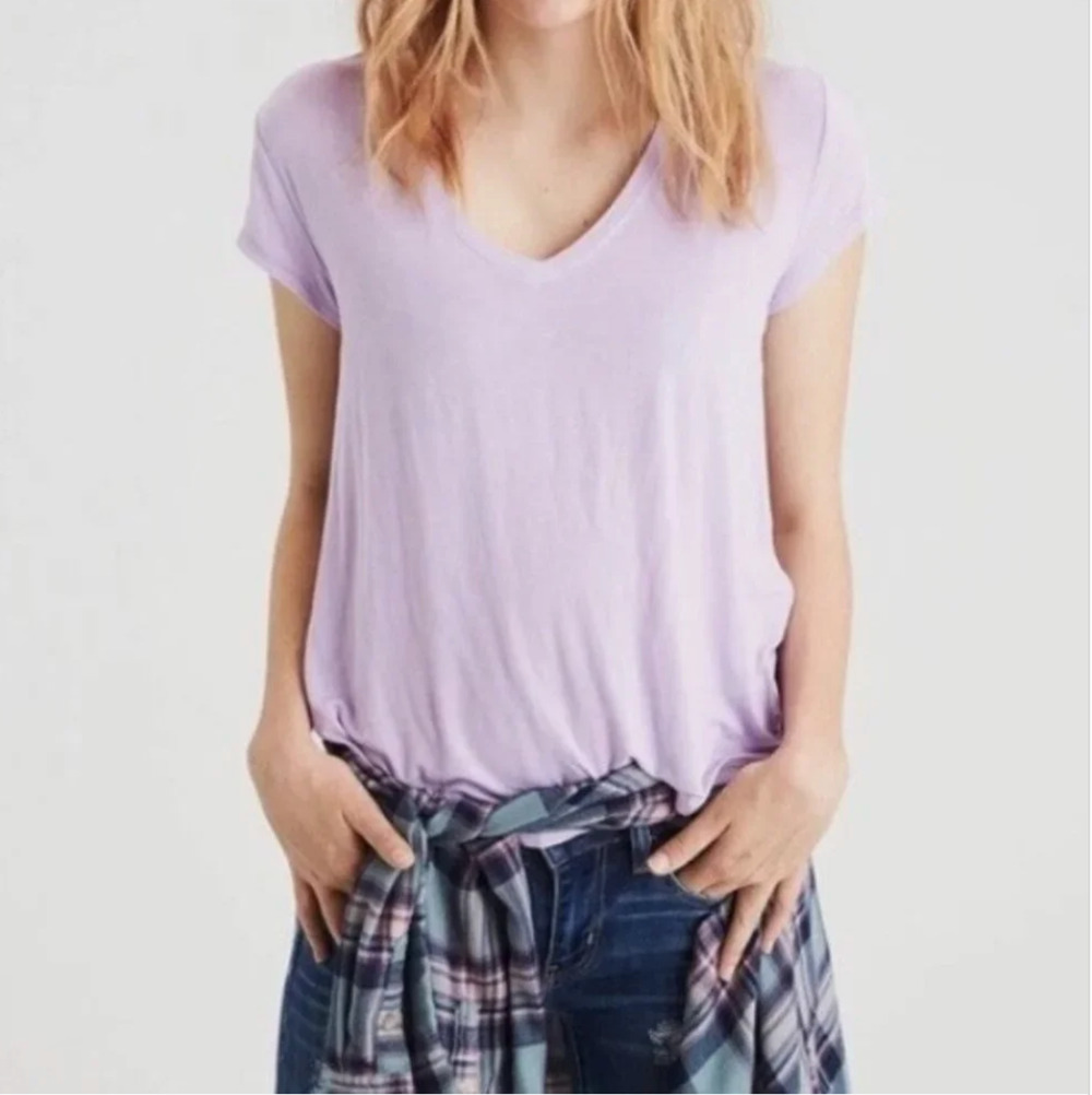 NWT American Eagle Soft & Sexy Short Sleeve Tee Lavender Size L